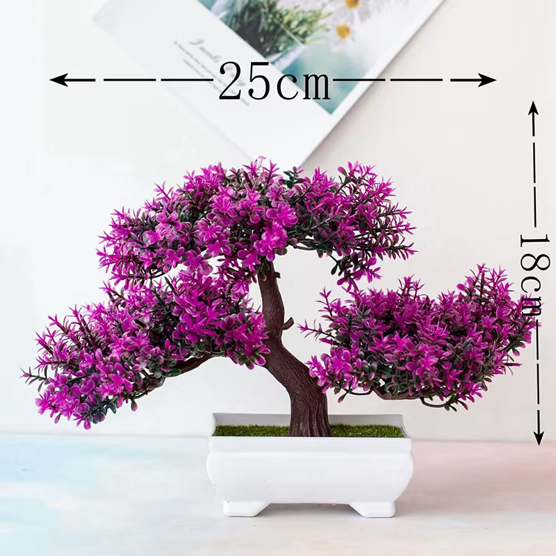 Artificial Plants Bonsai Small Tree Pot Fake Plant Flowers Potted Ornaments for Garden Decor Home Room Table Decor