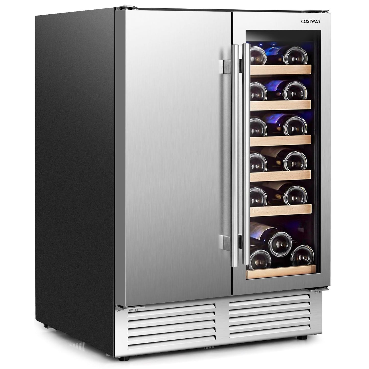 2-In-1 Beverage and Wine Cooler with Powerful Compressor